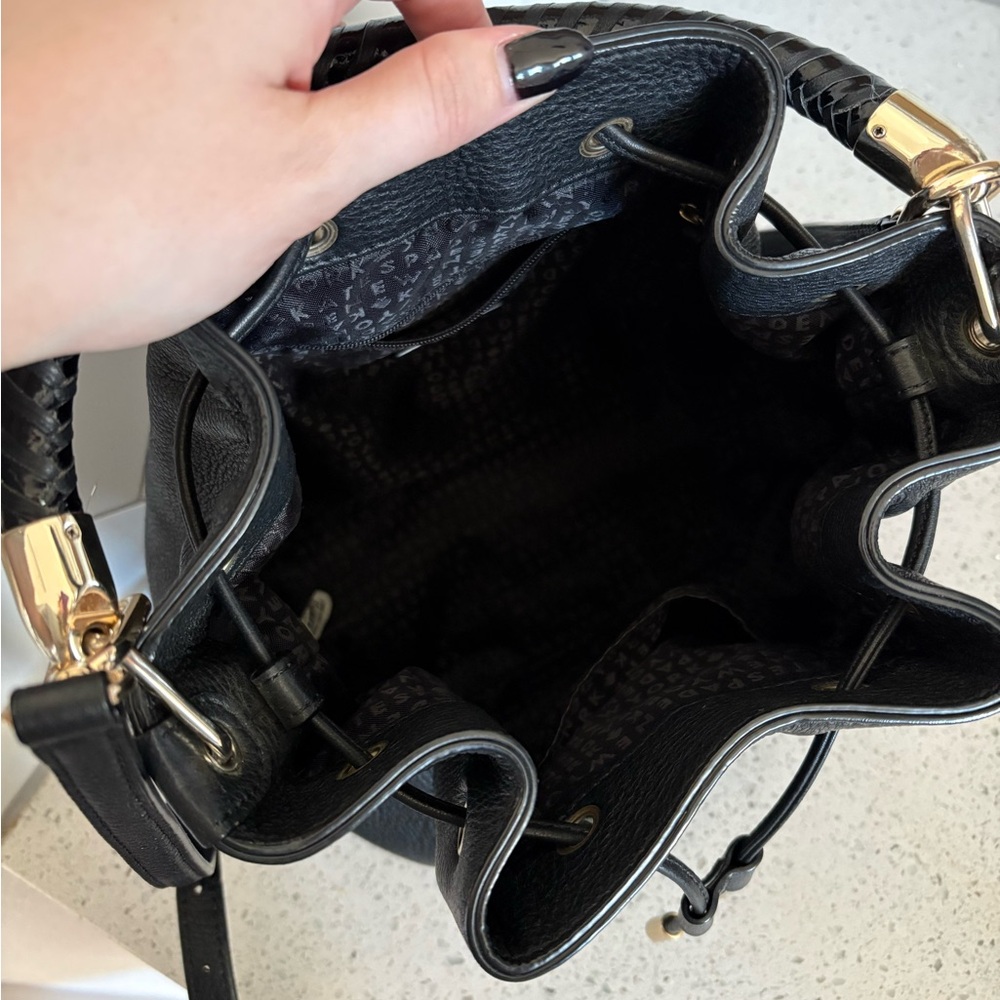 Kate Spade Black Leather Drawstring Bag - Picture 5 of 7